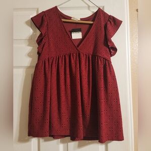 Entero maroon top NWT